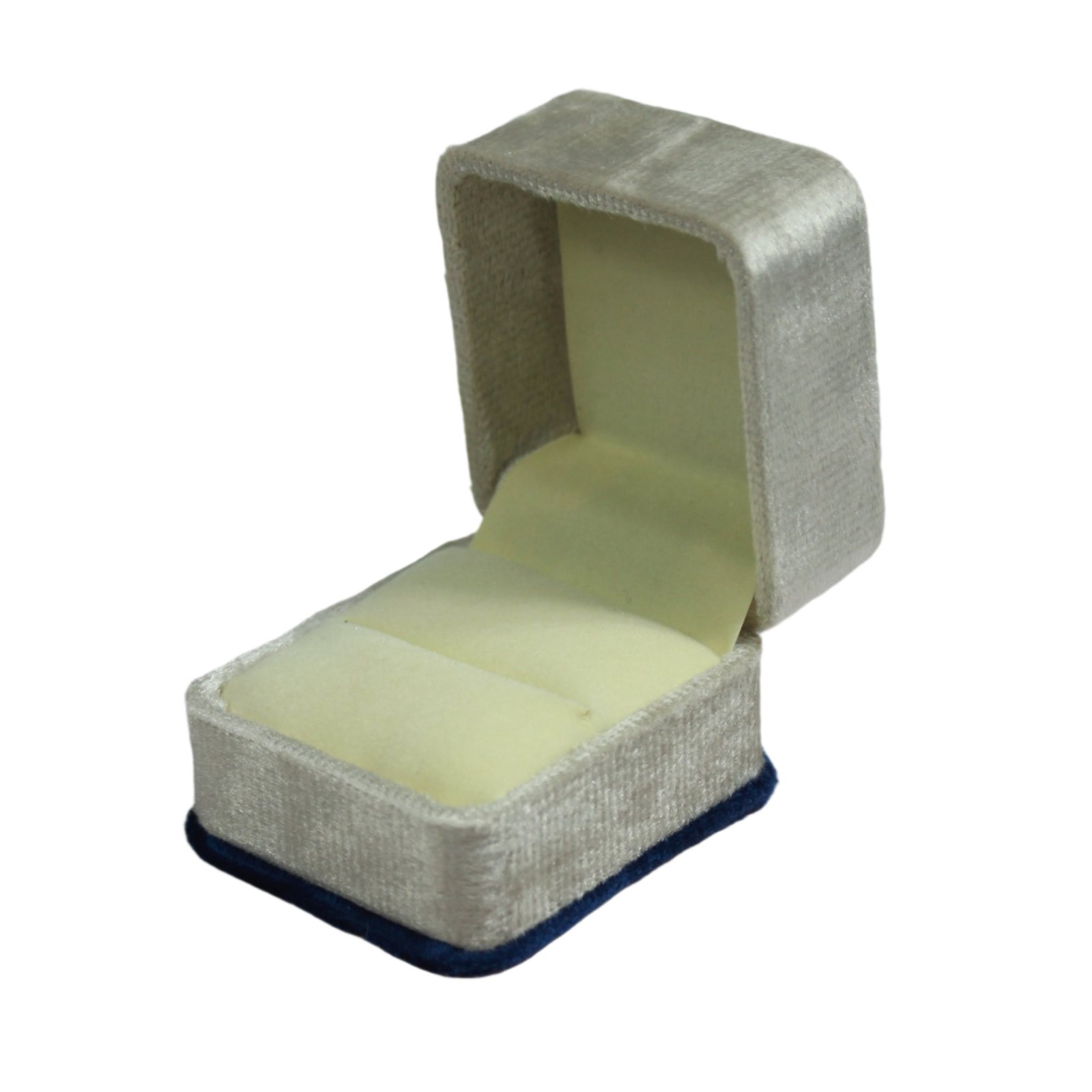 Gold Box White Velvet Ring Box with Colored Top - Image 4