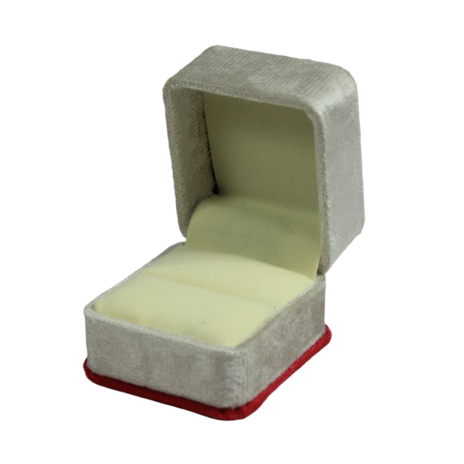 Gold Box White Velvet Ring Box with Colored Top - Image 5