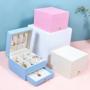 Square Travel Trinket Jewelry Ring Boxes Jewelry Case Organizer Box Necklace Earring