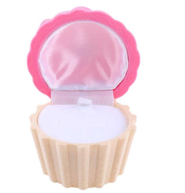 New Born Baby Velvet Cup Cake Ring box - Image 2