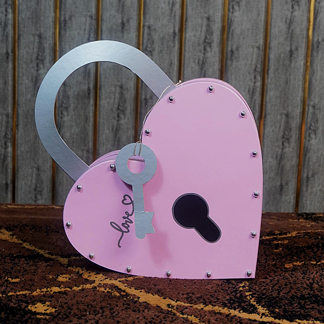 Heart Lock & Key Gift Box | Unique Decorative Box for Jewelry & Gifts - Image 3