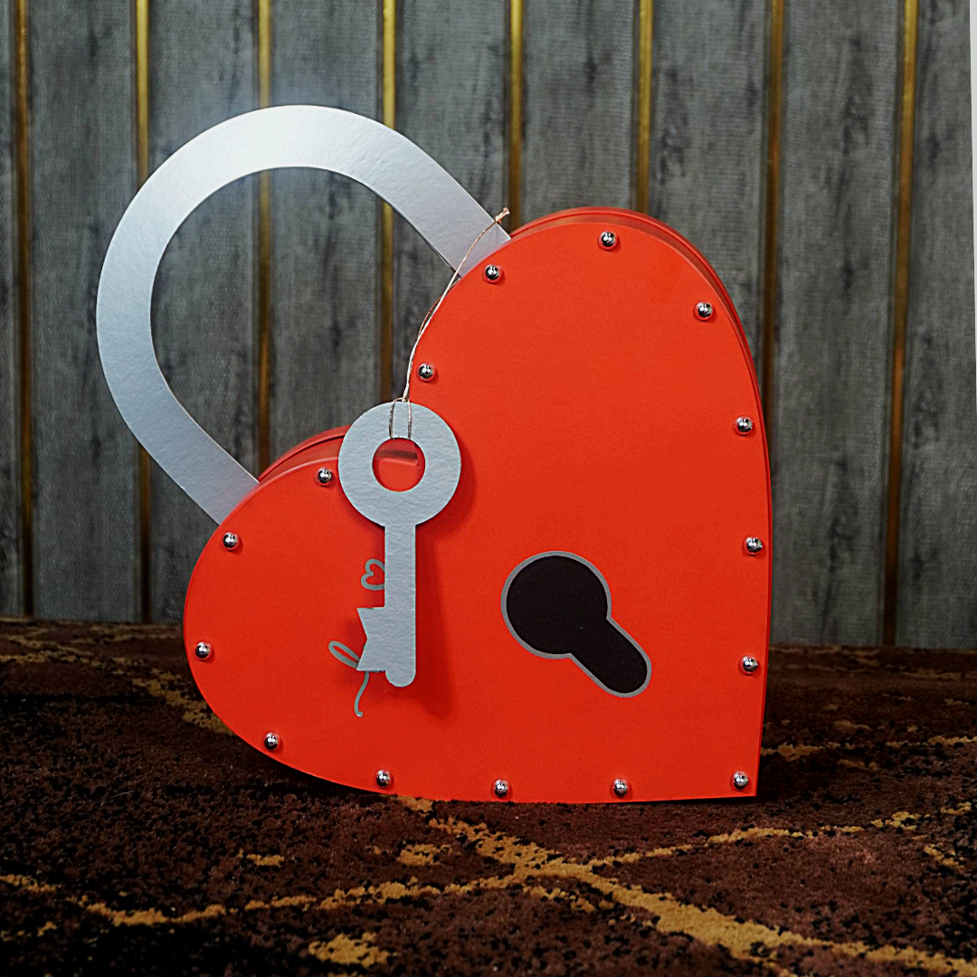 Heart Lock & Key Gift Box | Unique Decorative Box for Jewelry & Gifts - Image 4