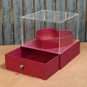 Acrylic Lid Heart with Drawer Chocolate & Gift Box