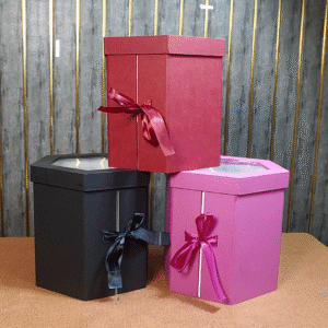 Hexagonal Rotating 3 Shelves Gift Box