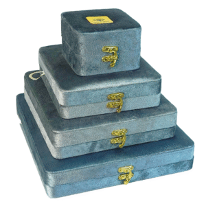 Gold Box Grey Velvet Jewelry Boxes